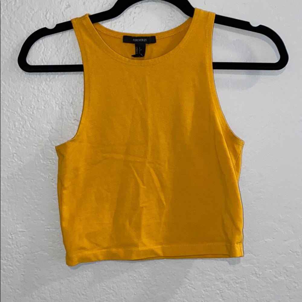 Yellow high neck Crop top !